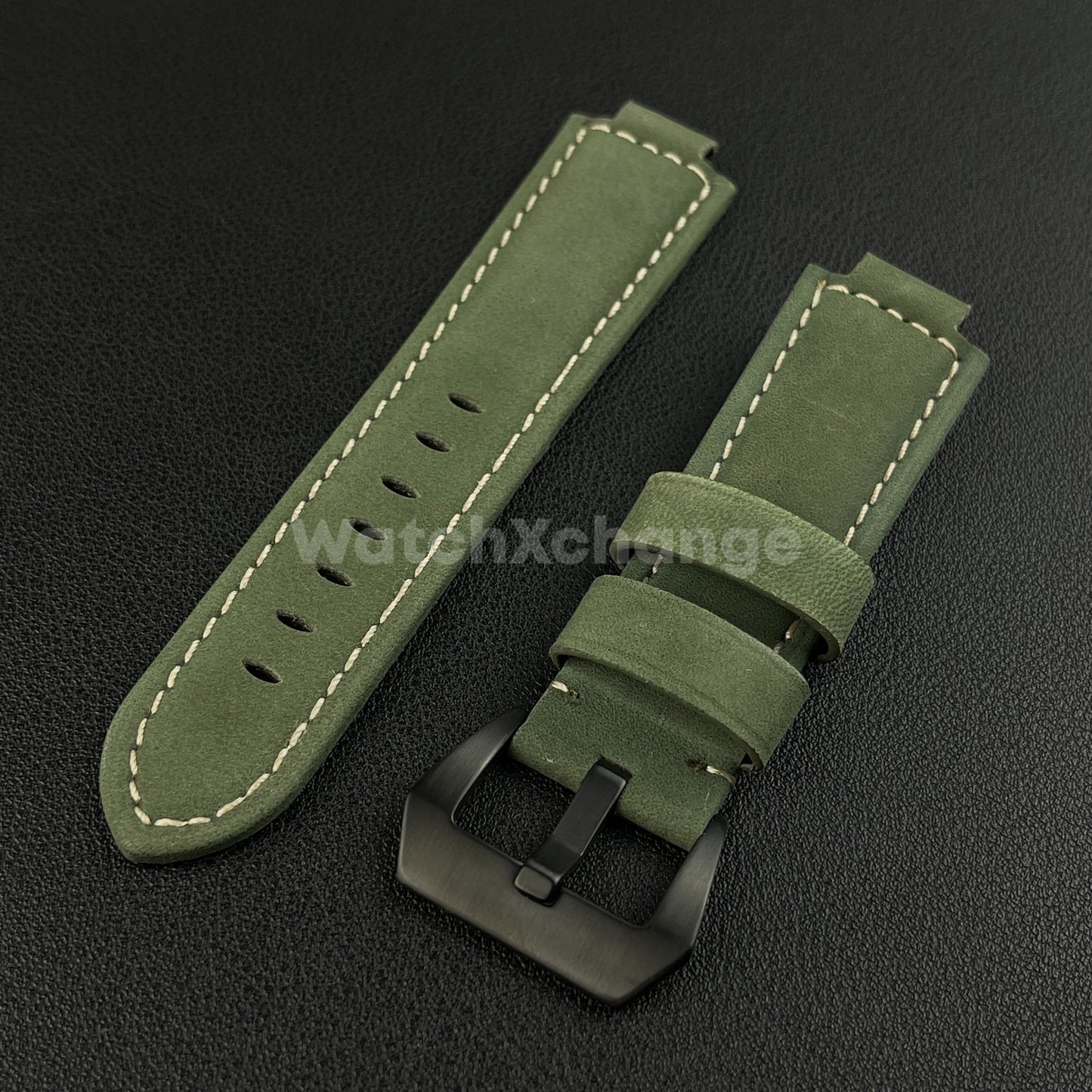 Green Frosted Leather Watch Strap for Timex Tidal Compass T2N72 T2N720 14mm 16mm