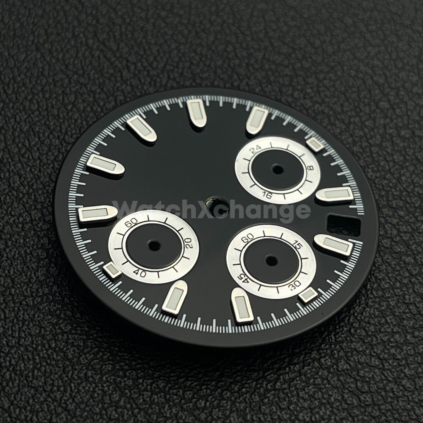 Black & Silver 30mm Modified Watch Dial Accessory for VK63 Quartz Movement