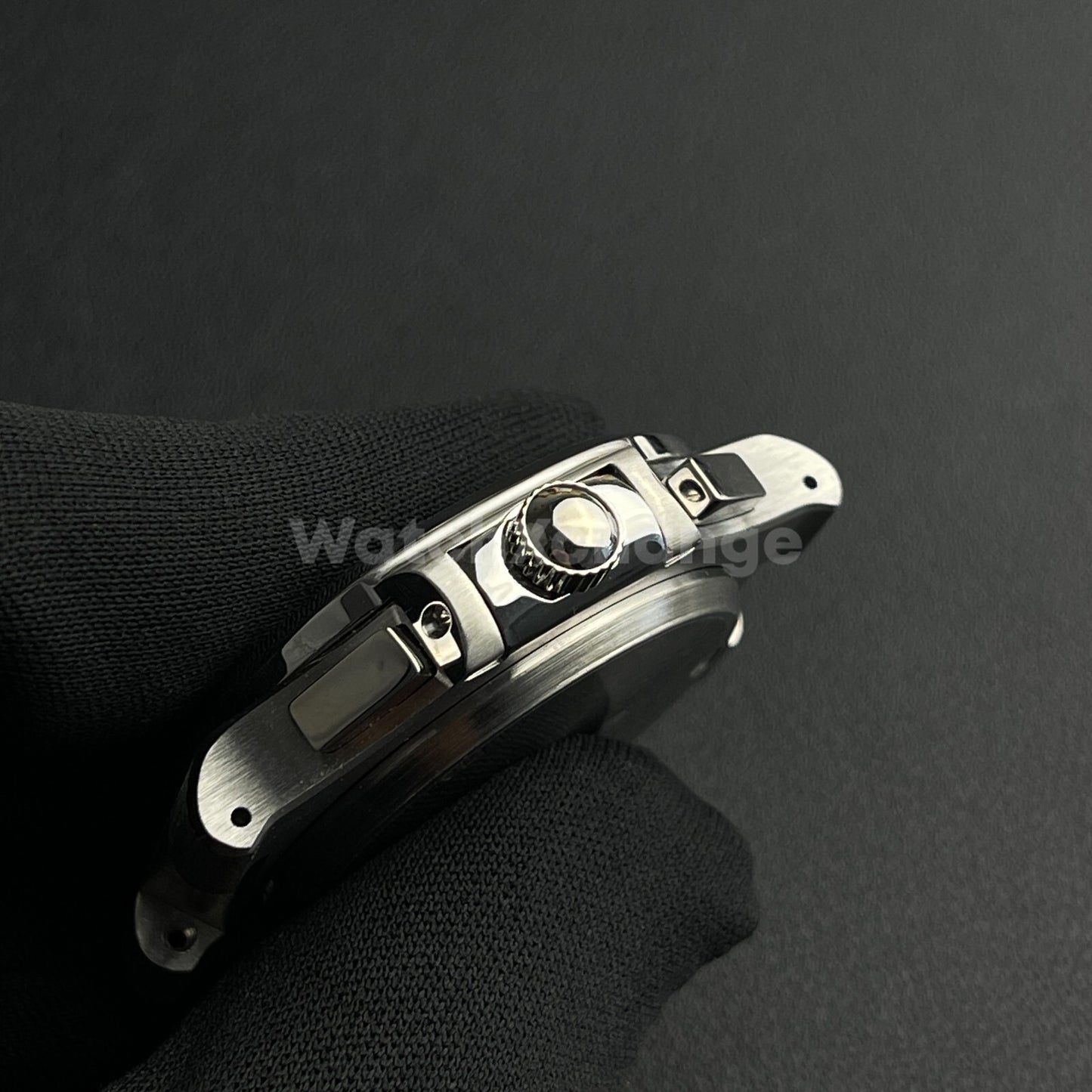40mm Silver Stainless Steel Watch Case with Strap for VK63 Quartz Movement