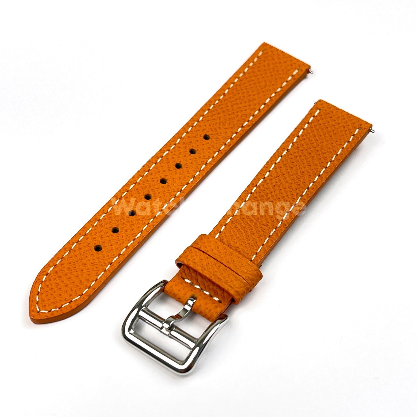Orange Universal Quick Release Genuine Leather Watch Strap Band 18mm 20mm 22mm