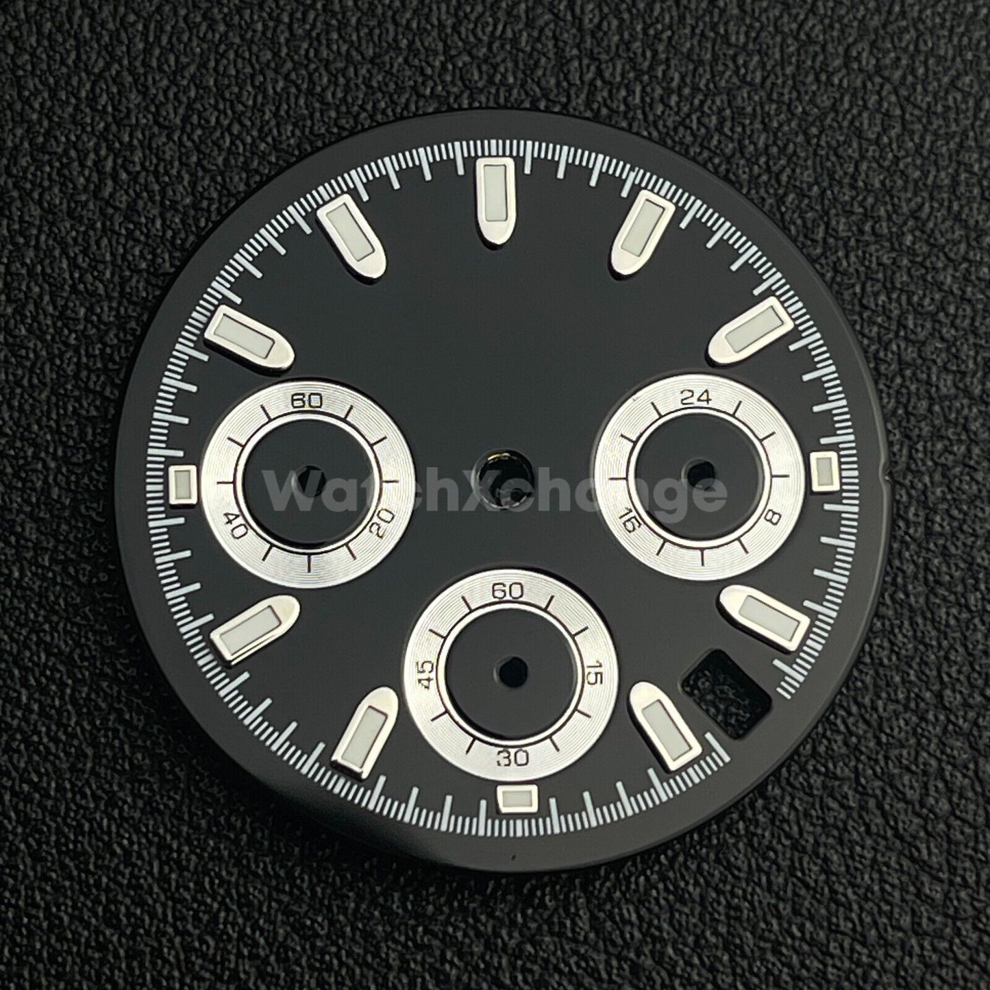 Black & Silver 30mm Modified Watch Dial Accessory for VK63 Quartz Movement