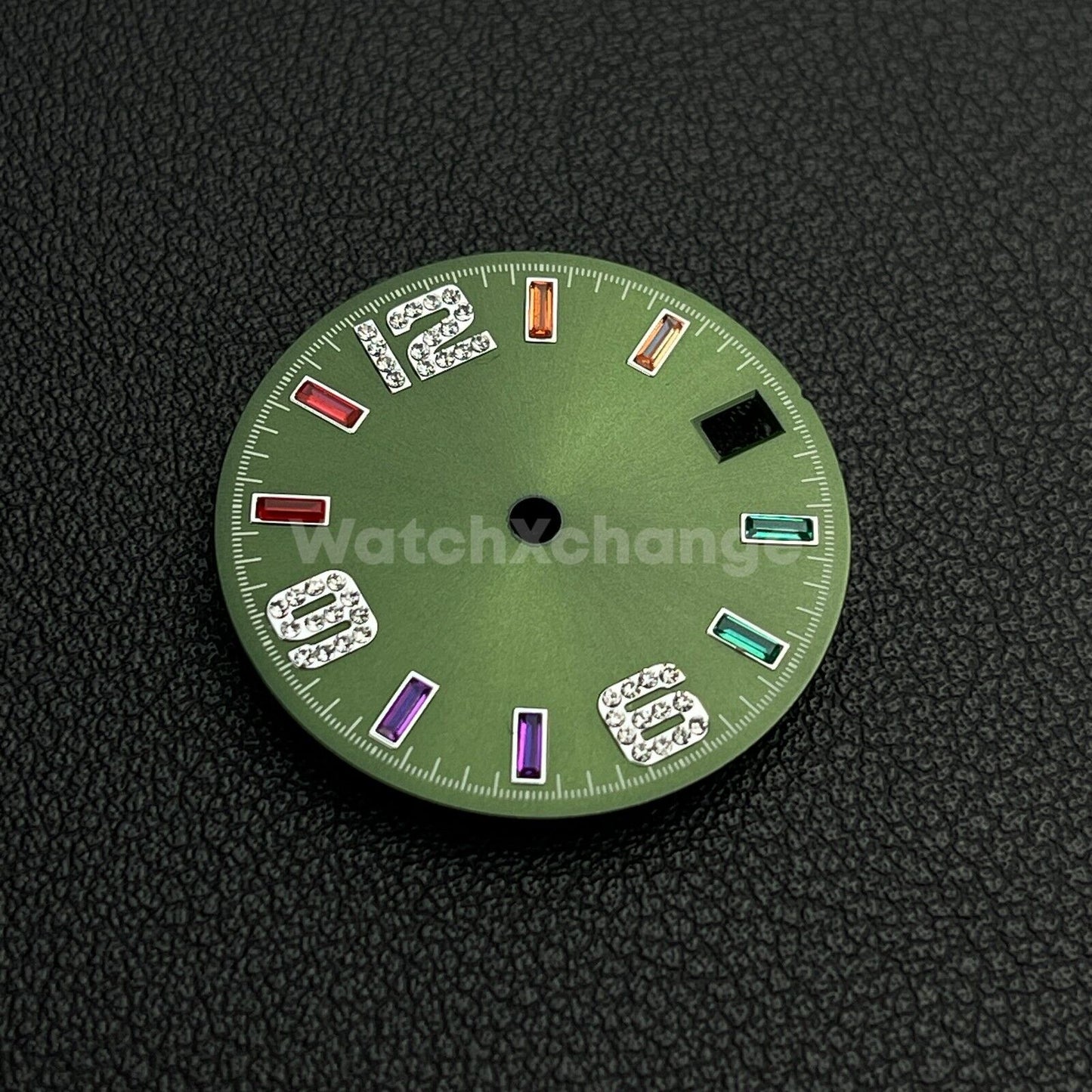 28.5mm Green Rainbow Sunburst Watch Dial for SEIKO NH35 NH36 Movement Parts