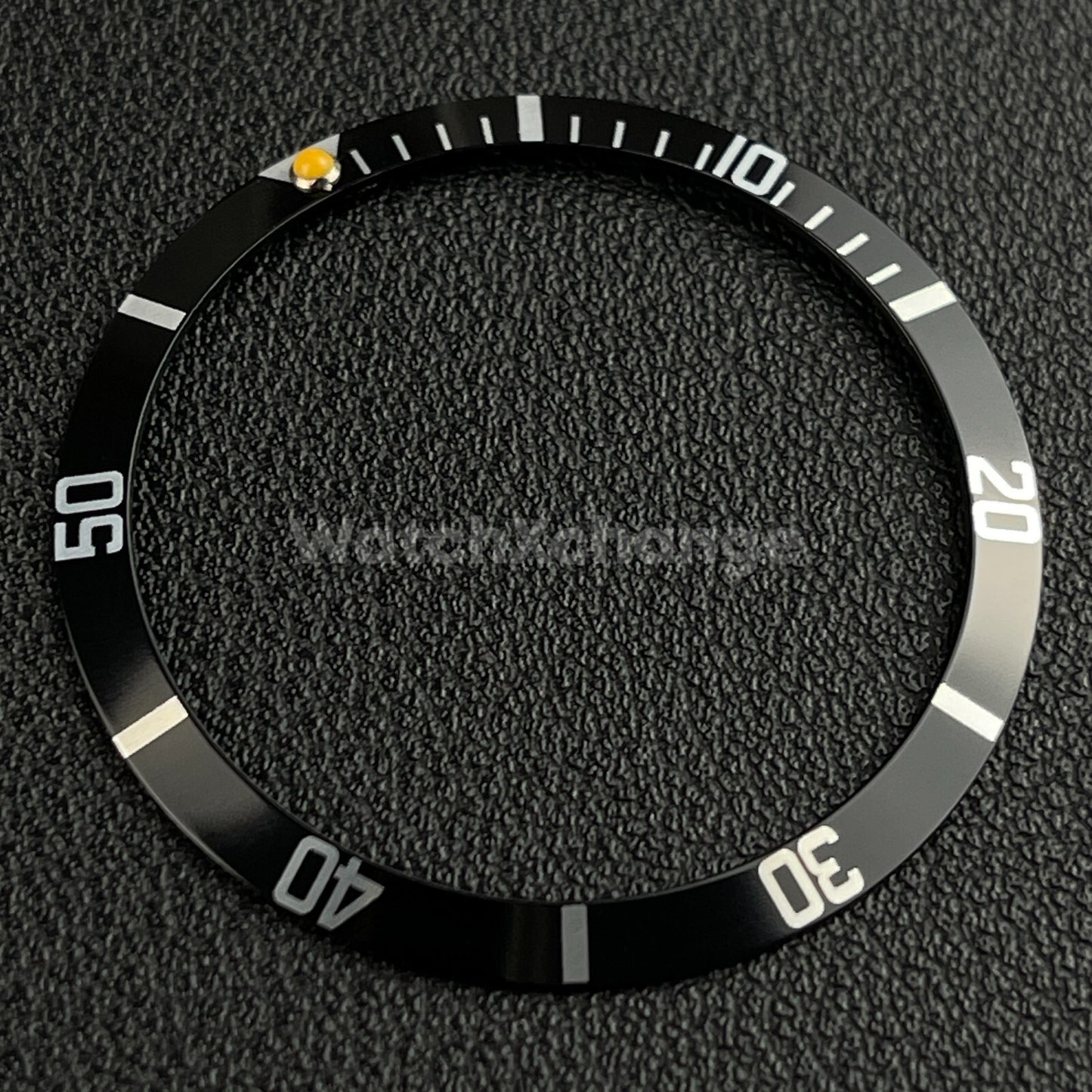 Black & Silver 36.5mm Sloped Aluminium Watch Bezel Insert for Rolex Seiko