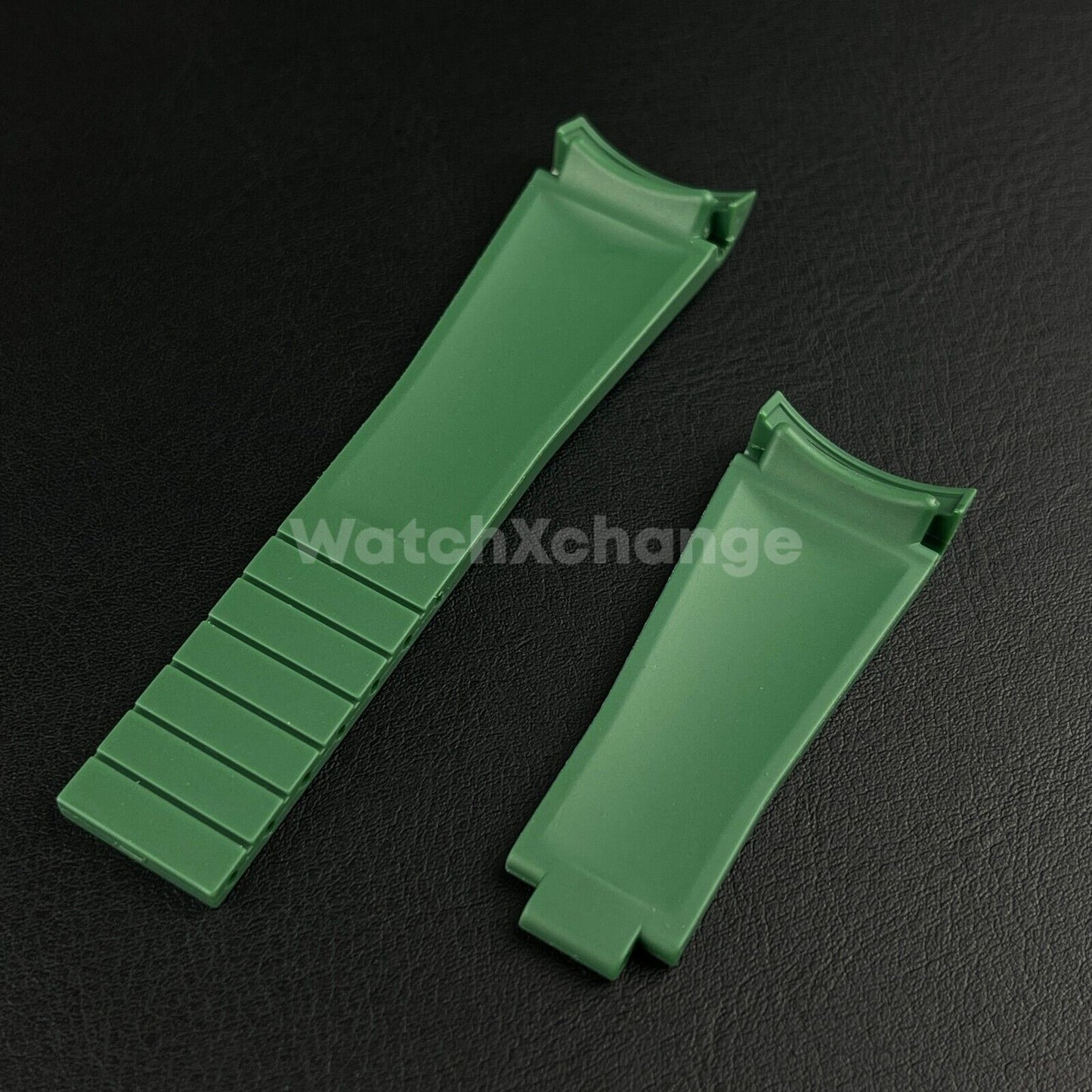 Green Rubber Strap Rolex Submariner GMT Master Deployment Clasp Oysterflex 20mm