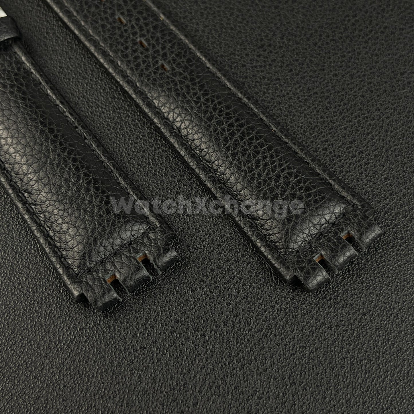 Black Genuine Leather Watch Band Strap 17mm for SWATCH YCS YAS YGS