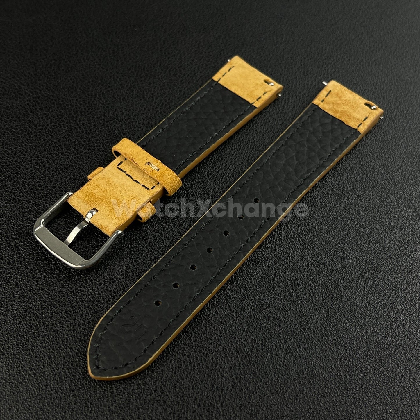Light Brown Watch Strap Suede Leather Premium Quick Release Band 18 19 20 22mm