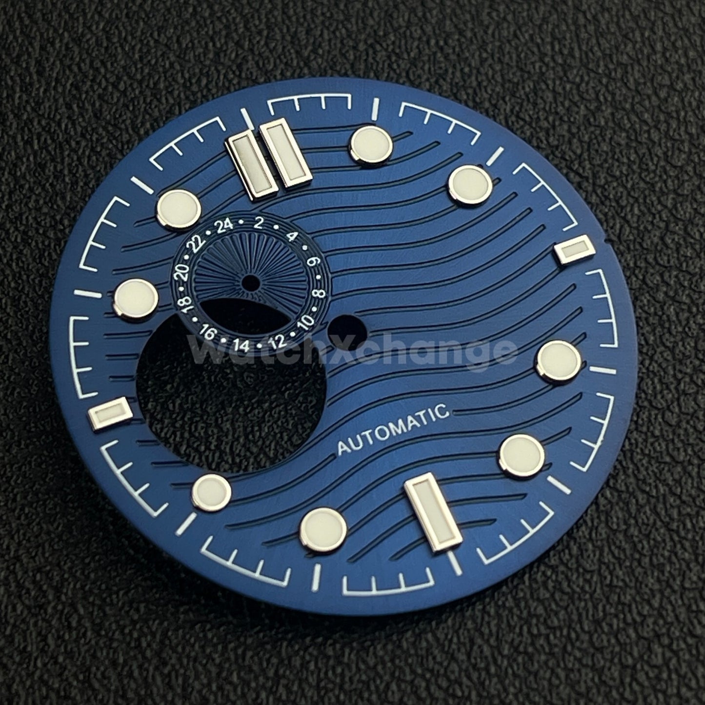 31mm Blue & White Watch Dial Water Wave Print for SEIKO NH39 Movement