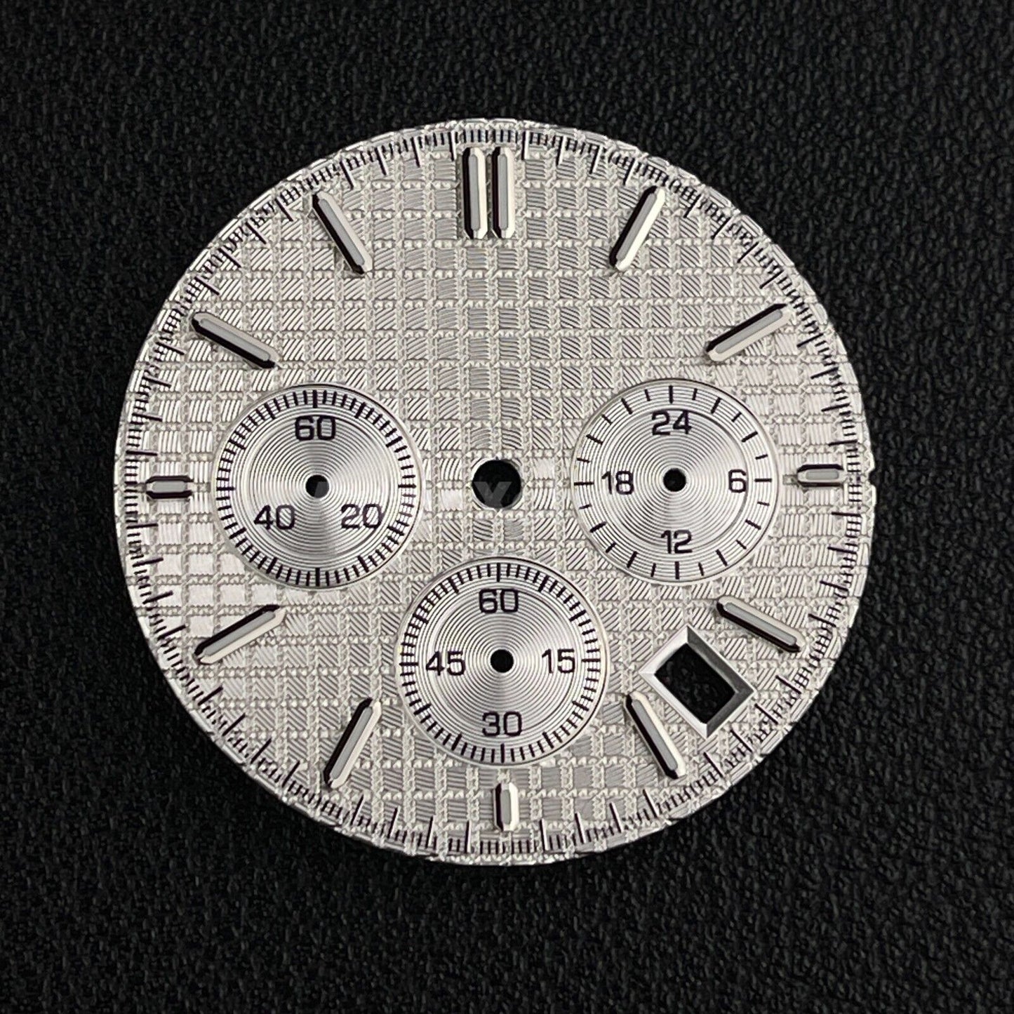 Silver 31.8mm Modified Watch Dial Accessory for VK63 Quartz Movement