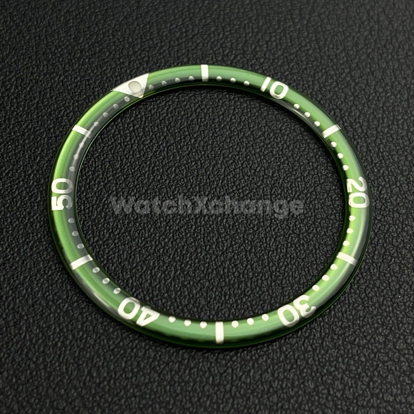 Green & Silver 38mm Flat Resin Bezel Insert For Divers Watch Seiko Mod SKX SRPD