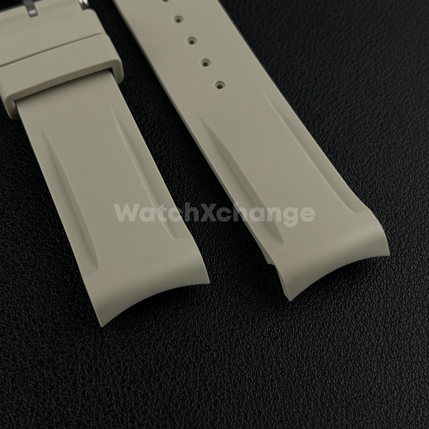 Khaki 20mm Silicone Rubber Curved End Watch Strap Band For Omega Rolex