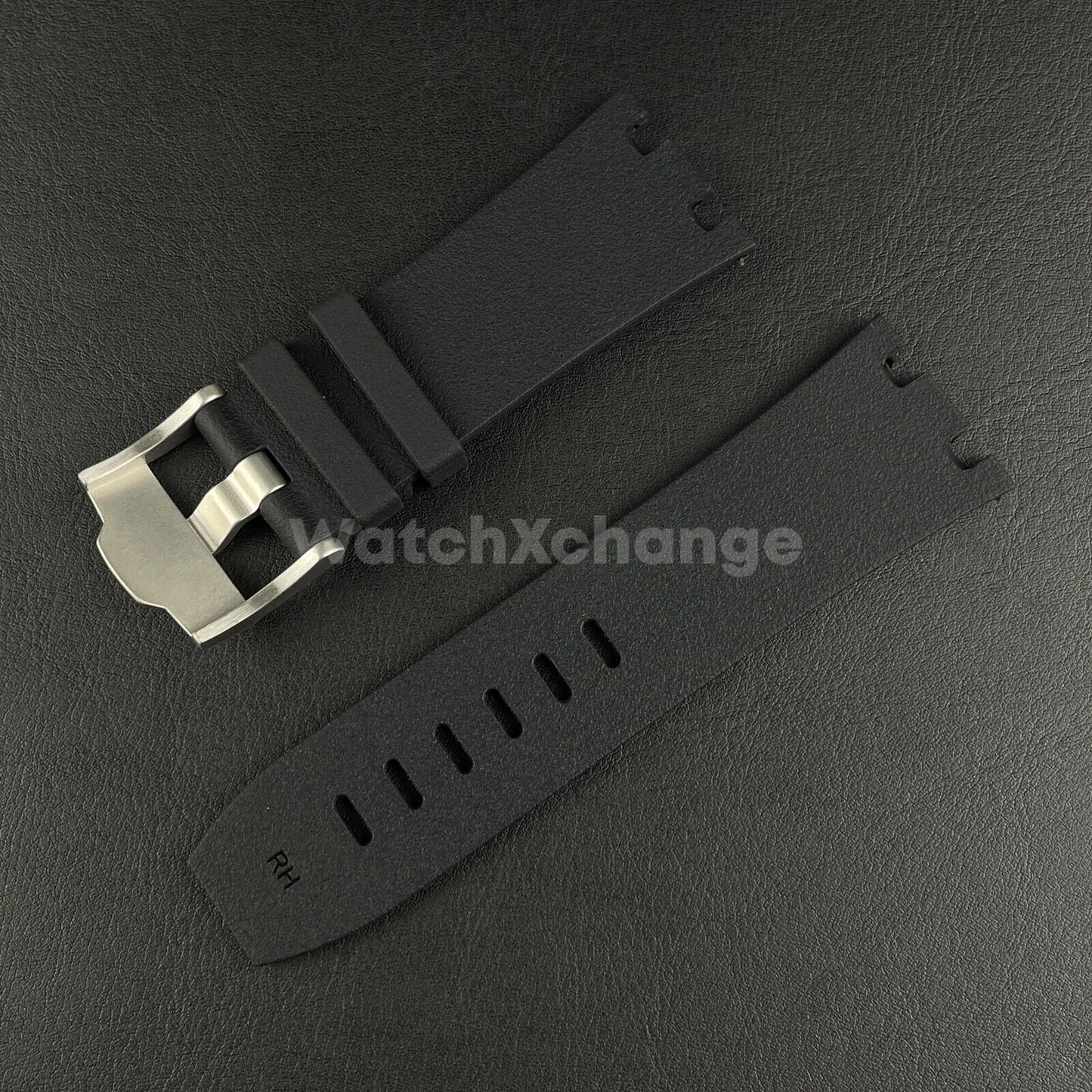 Black Audemars Piguet AP 28mm Royal Oak Silicone Rubber Watch Strap 15710 15703