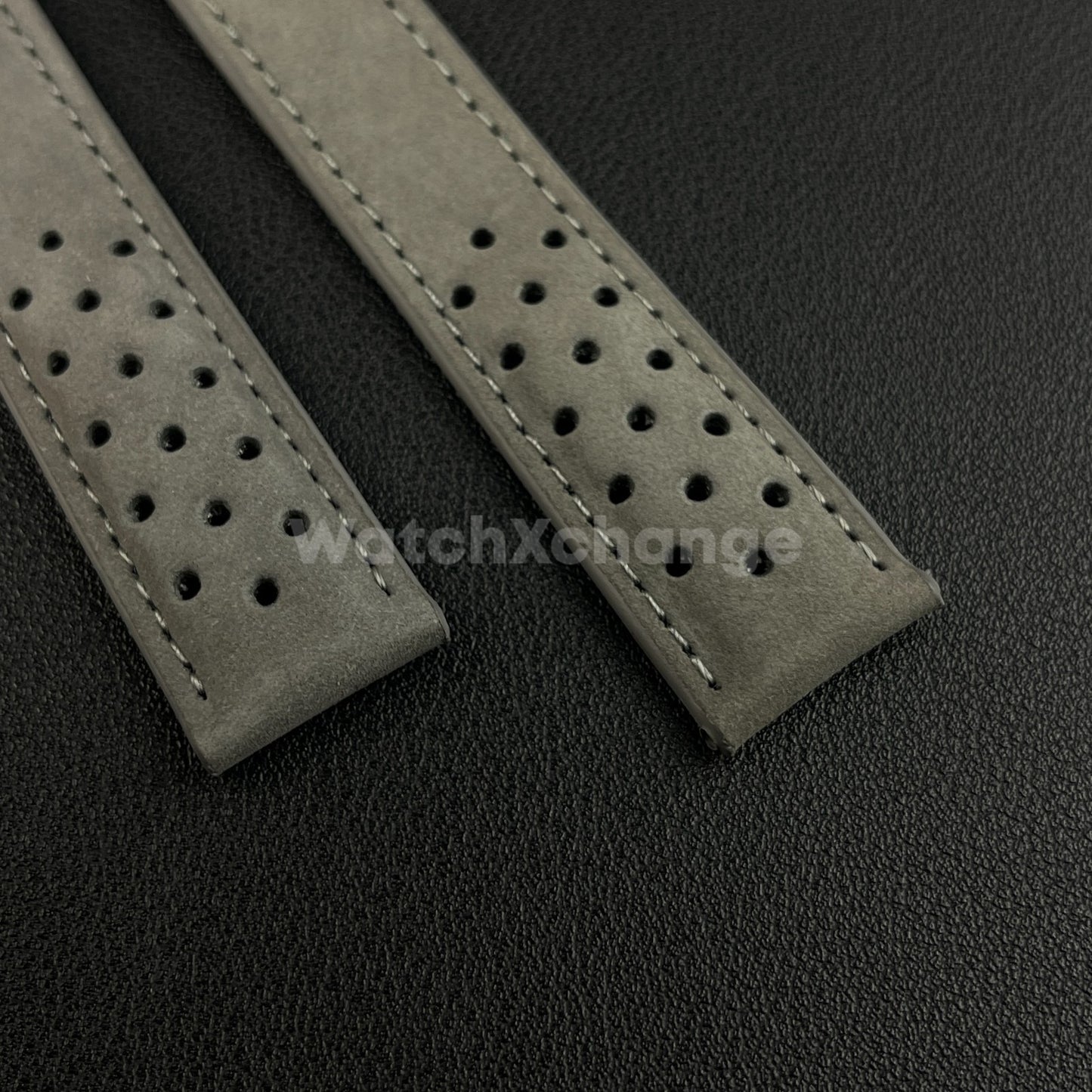 Grey Suede Leather Strap For TAG Heuer Carrera Monaco 20mm 22mm