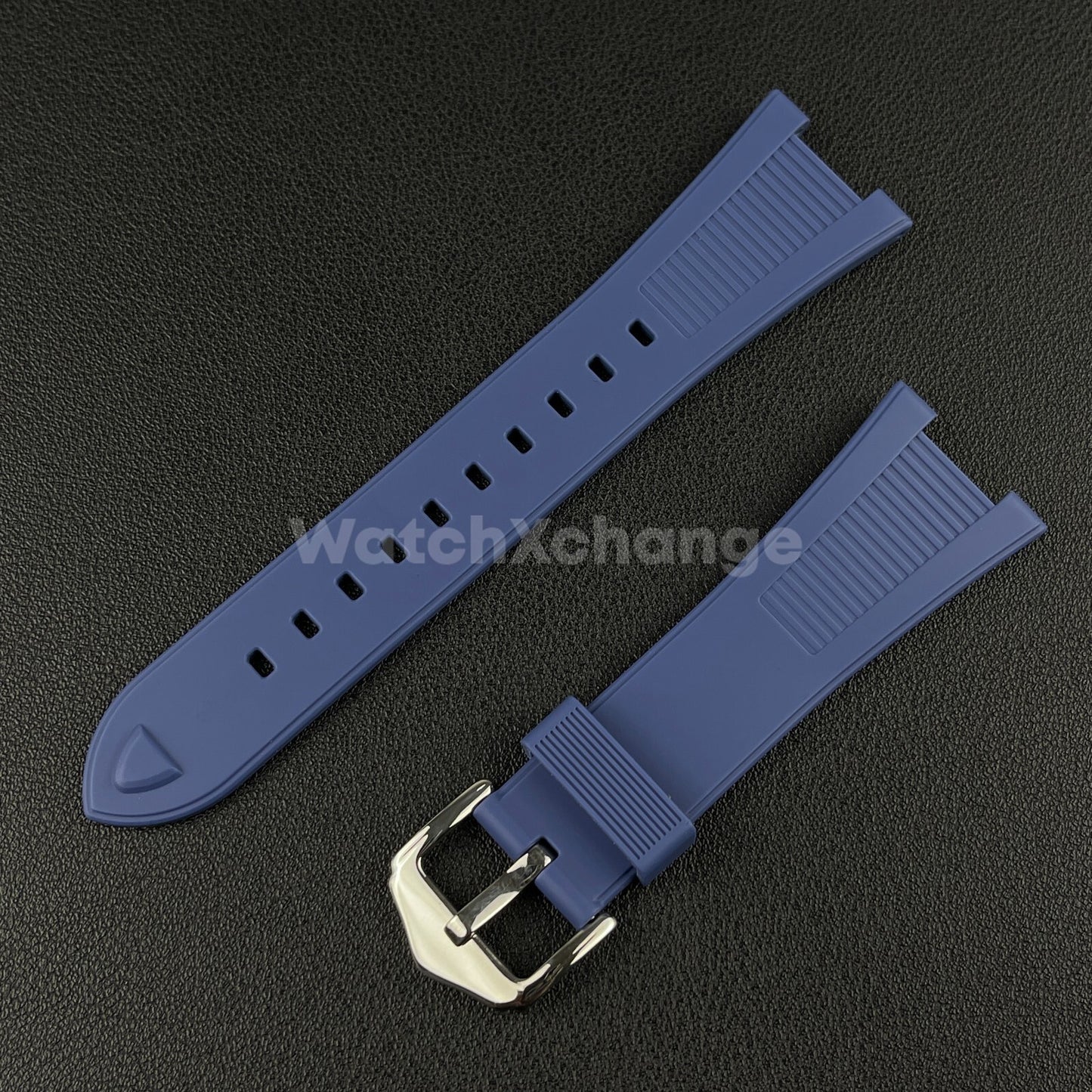Blue 25*12mm Silicone Rubber Watch Strap For Patek Phillip Nautilus 5711 5712