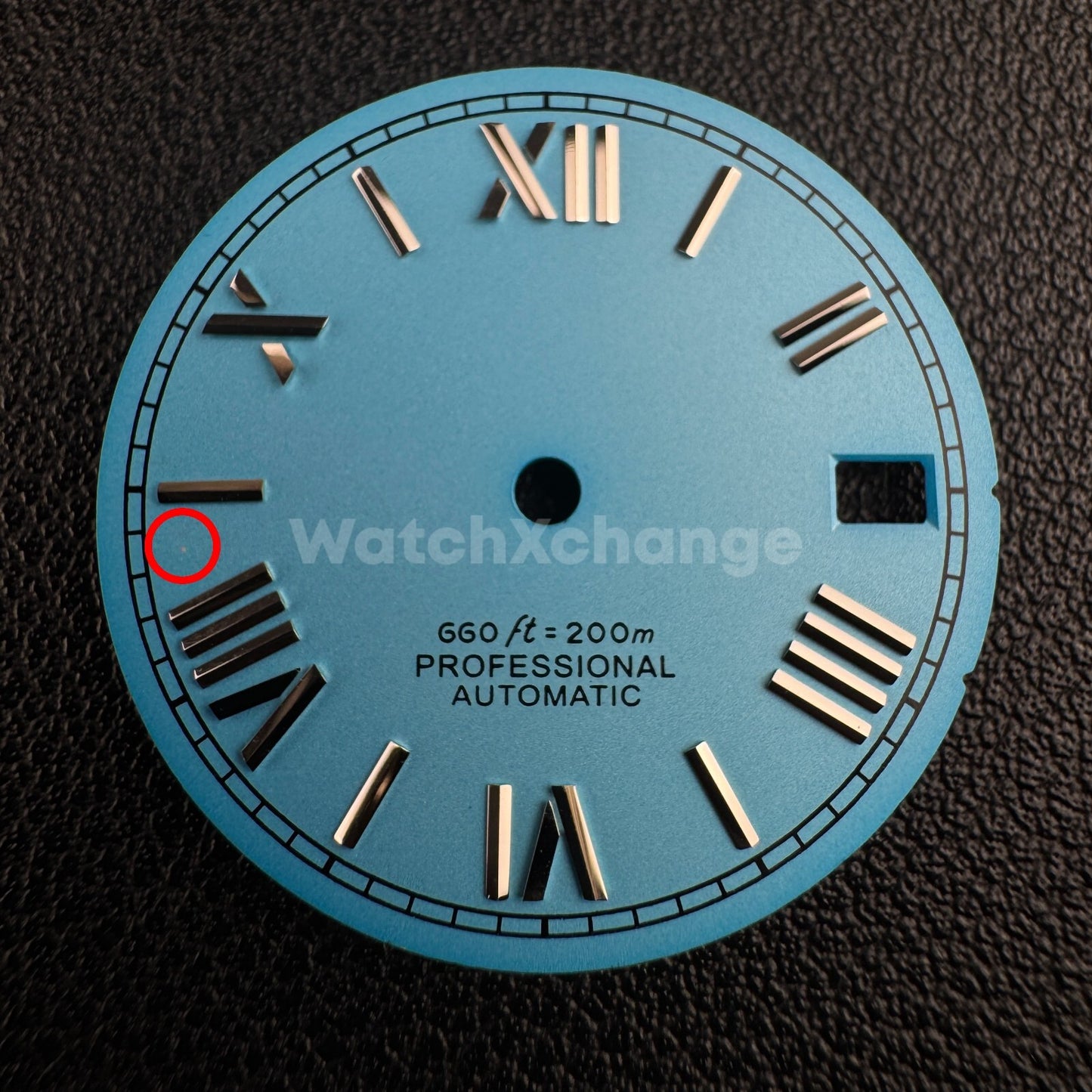 DEFECTIVE 28.5mm Blue Roman Numeral Watch Dial for SEIKO NH35 4R35 Movements