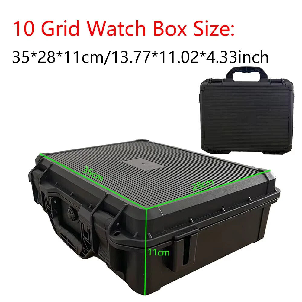 10 Watch Storage Case Shock Proof Travel Resistant Lock Lockable Waterproof