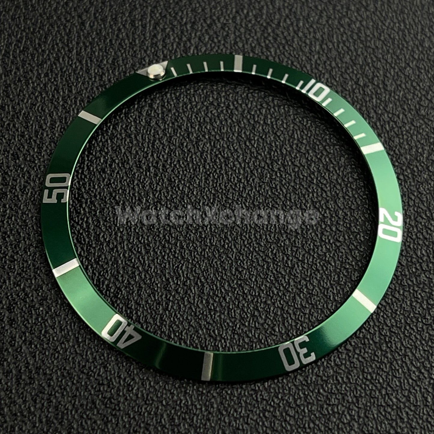 Green & Silver 36.5mm Sloped Aluminium Watch Bezel Insert for Rolex Seiko