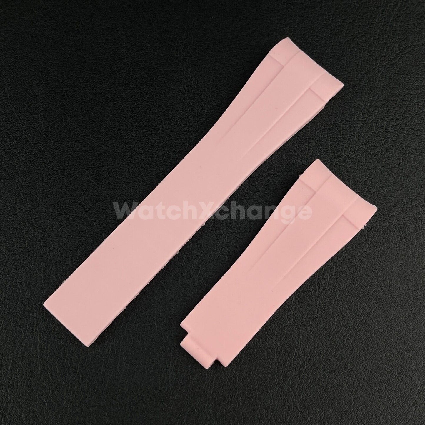 Pink Rubber Strap Rolex Submariner GMT Master Deployment Clasp Oysterflex 20mm