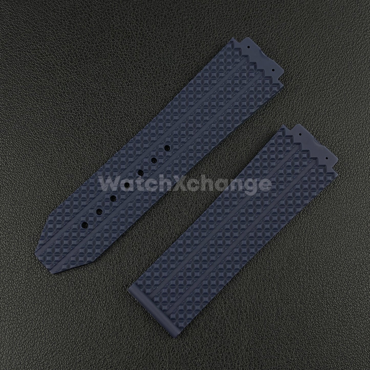 Blue Rubber Silicone Watch Strap Waterproof 26*19mm Fit HUBLOT BIG BANG Yubo