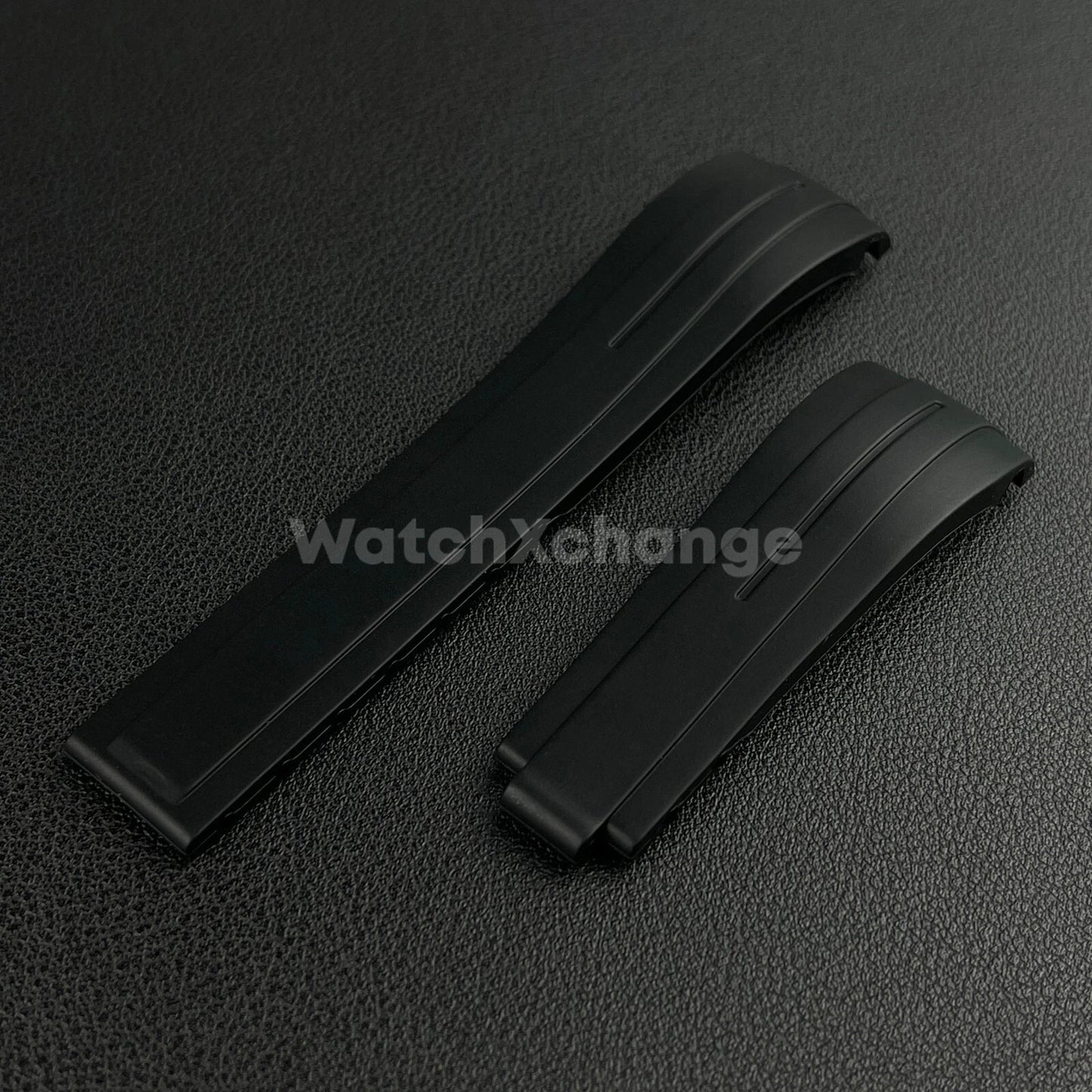 Black 21mm 22mm Curved Rubber Strap for Rolex DAYTONA SUBMARINER Yacht-Master