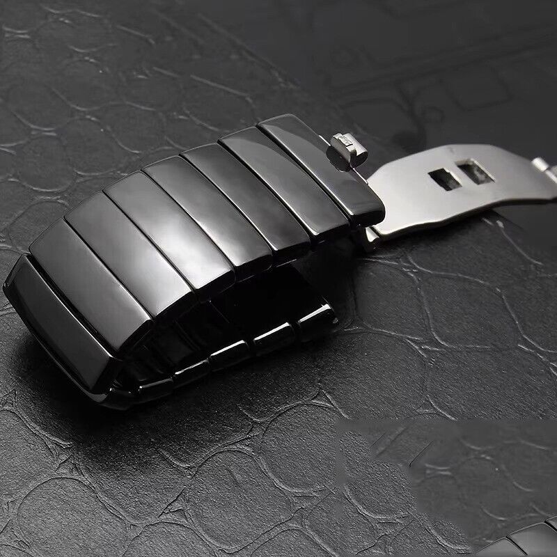 26mm Black Ceramic Watch Band Strap Fit For Rado Sintra R13663702 Bracelet