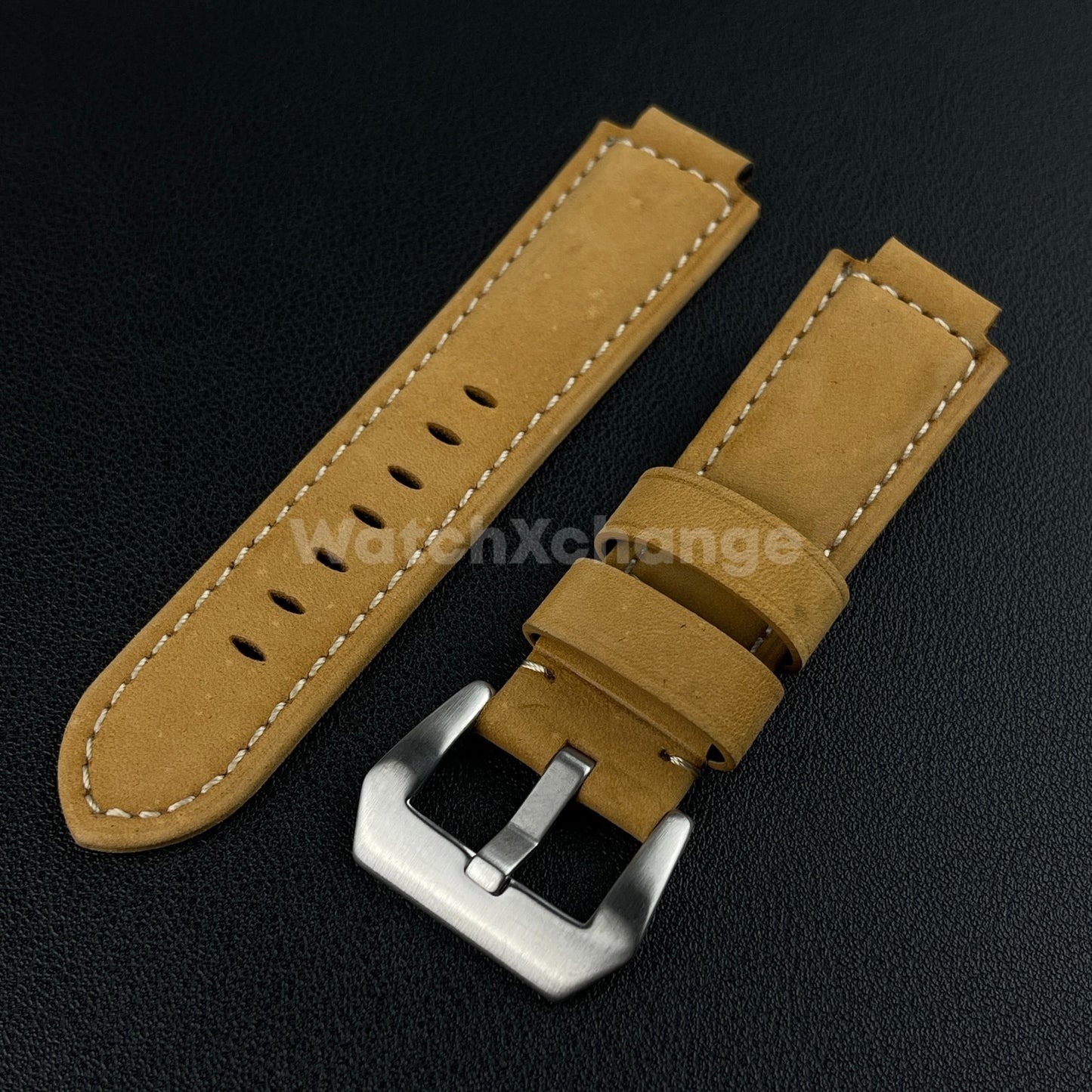 Khaki Frosted Leather Watch Strap for Timex Tidal Compass T2N72 T2N720 14mm 16mm