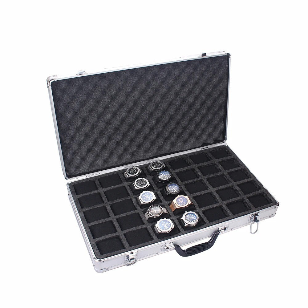 Watch Case for 35 Watches Collectors Display Storage Briefcase Aluminium