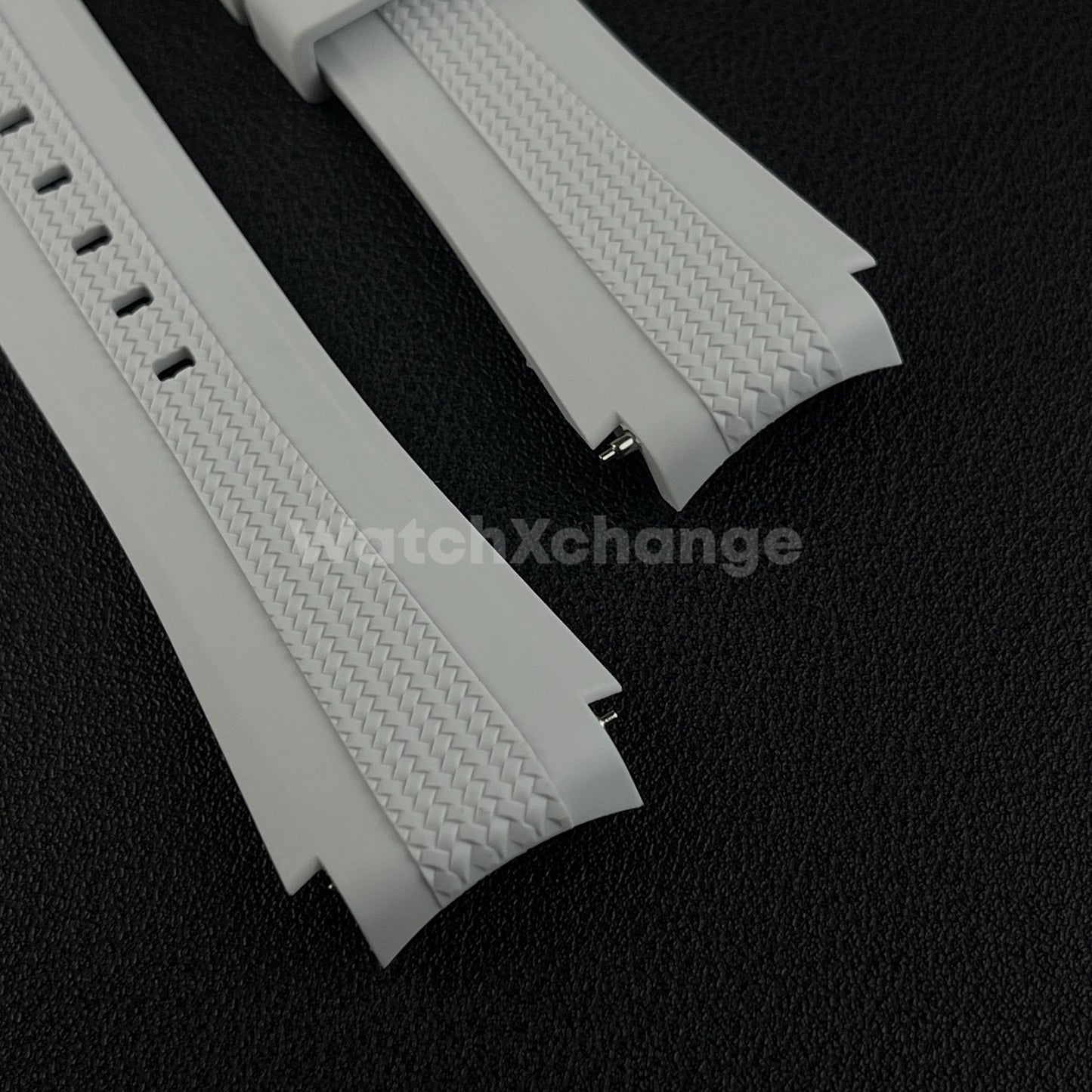 Light Grey 20mm Silicone Rubber Curved End Watch Strap Band For Omega Rolex