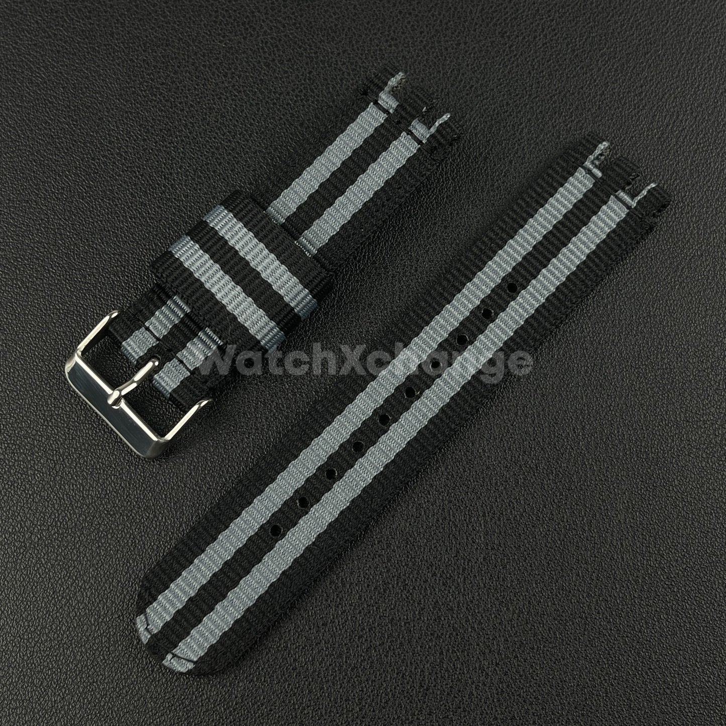 Black & Grey Nylon Strap For Swatch Canvas Watch Band Sport Wristband 17/19/20mm