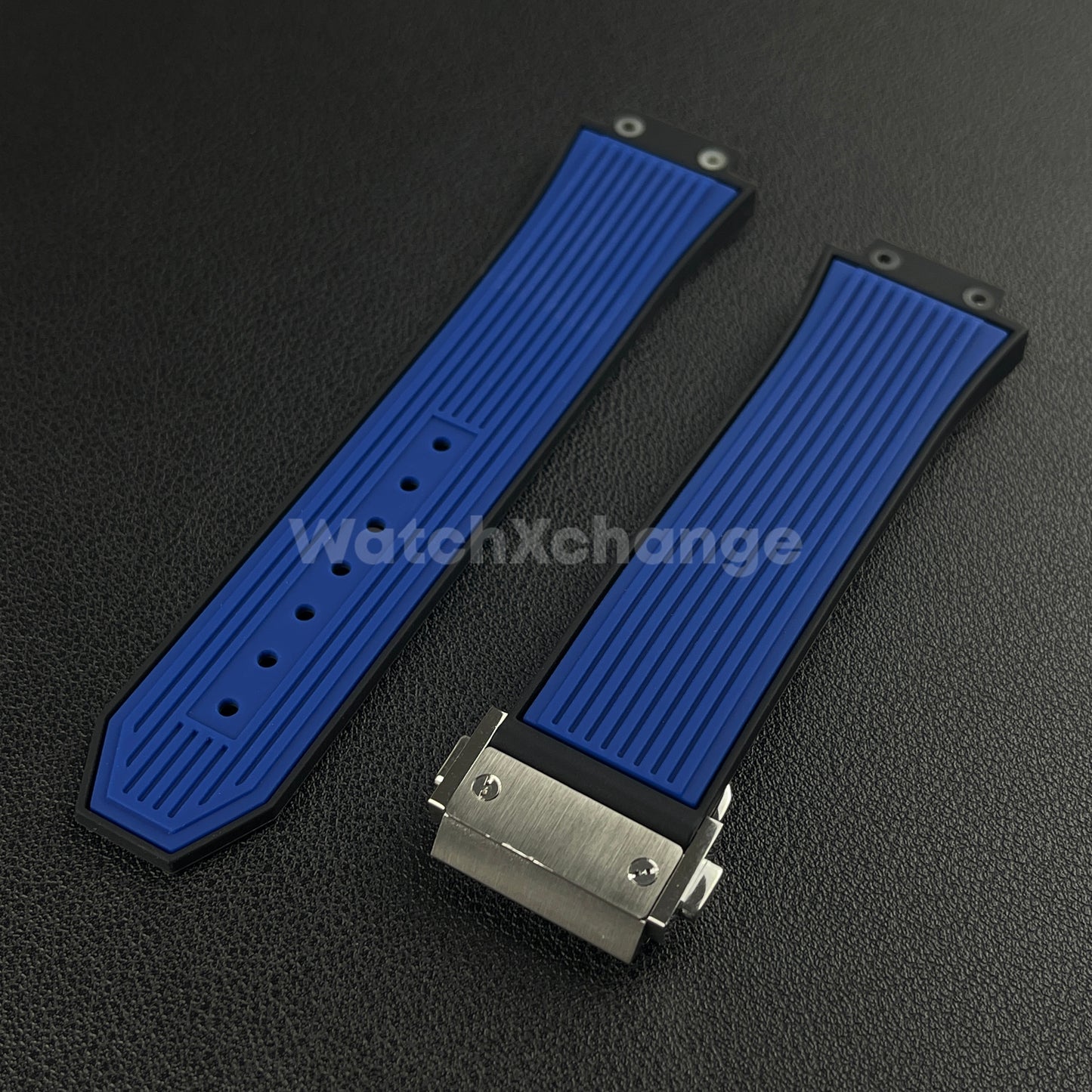 Blue Rubber Silicone Watch Strap Waterproof Band 27*17mm Fit HUBLOT BIG BANG