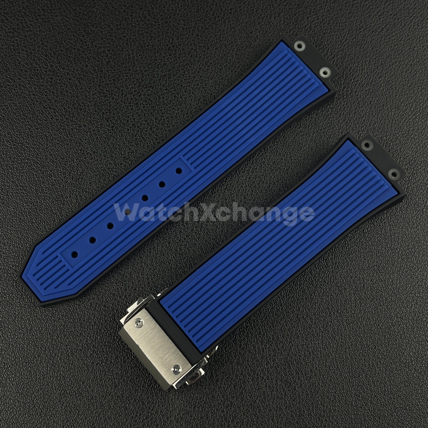 Blue Rubber Silicone Watch Strap Waterproof Band 27*17mm Fit HUBLOT BIG BANG