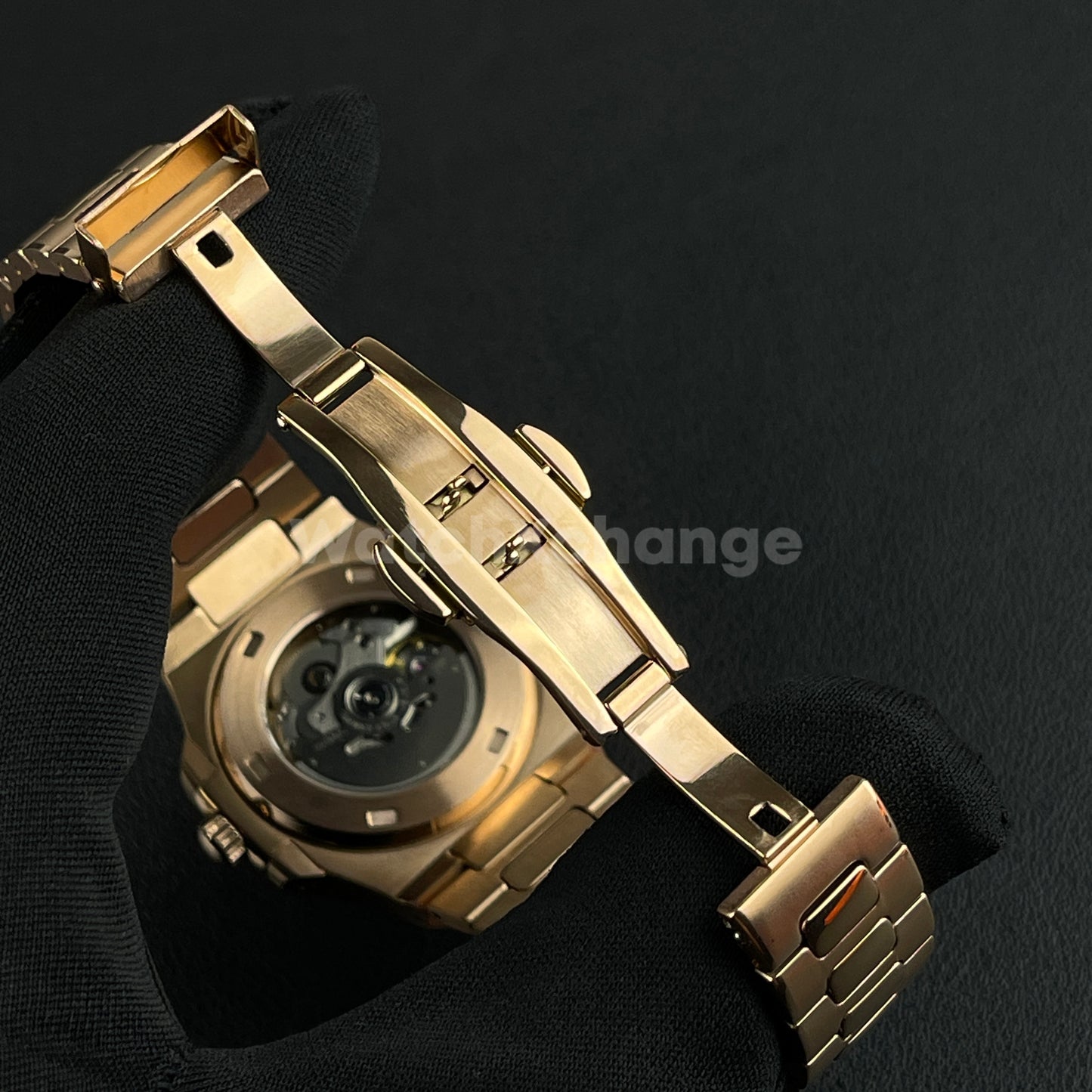 Rose Gold Nautilus Style Seiko Watch NH38 Automatic Movement
