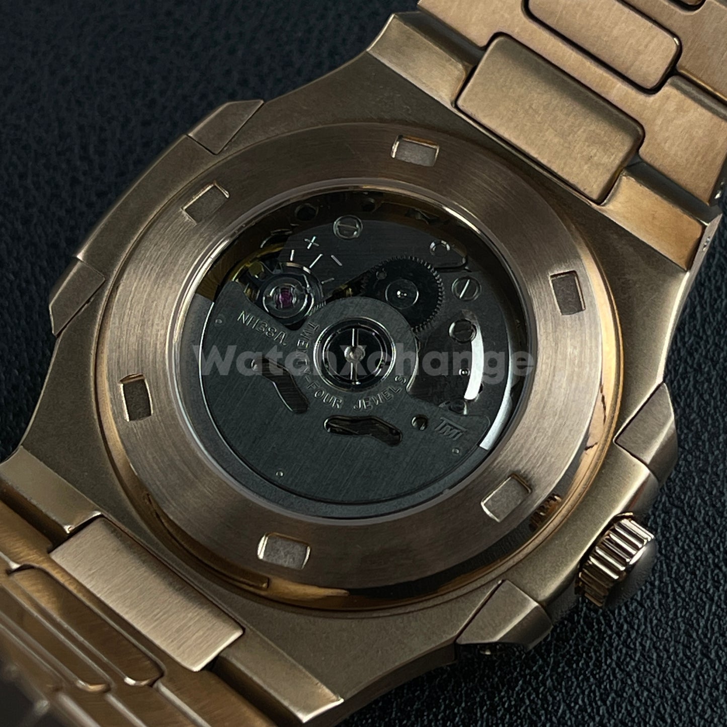 Rose Gold Nautilus Style Seiko Watch NH38 Automatic Movement