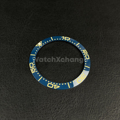 Blue & Gold Ceramic Bezel insert 41.5mm Rolex Seiko SKX SRPD Omega