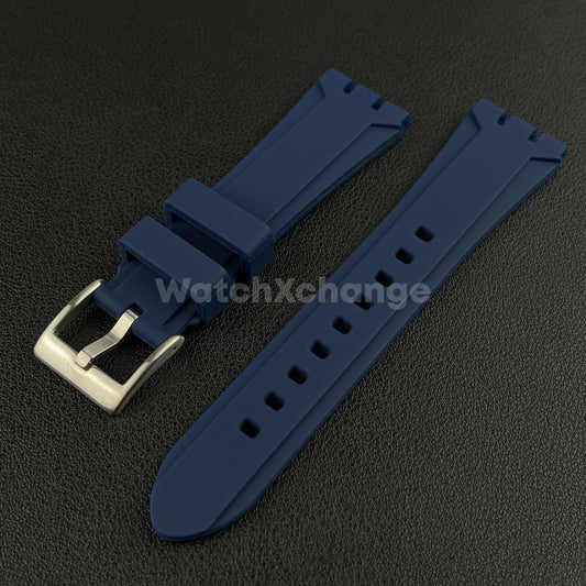 Blue 19mm 21mm Rubber Silicone Watch Strap For Swatch YVS420 YVS454 YVS423