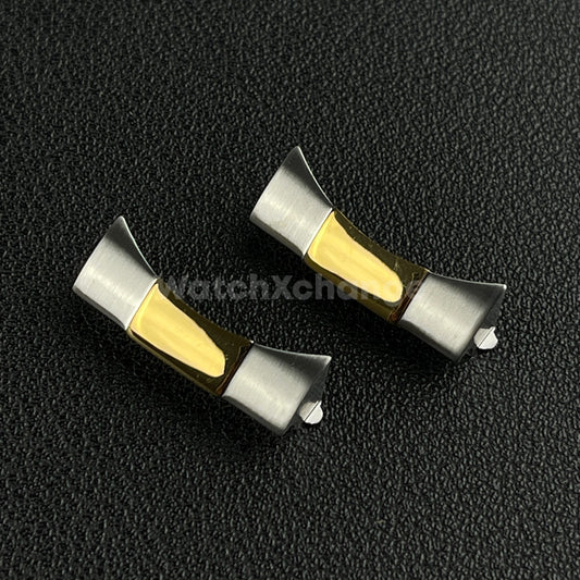 Silver & Gold 22mm Curved End Links Watch Band Strap Bracelet For Rolex 126600