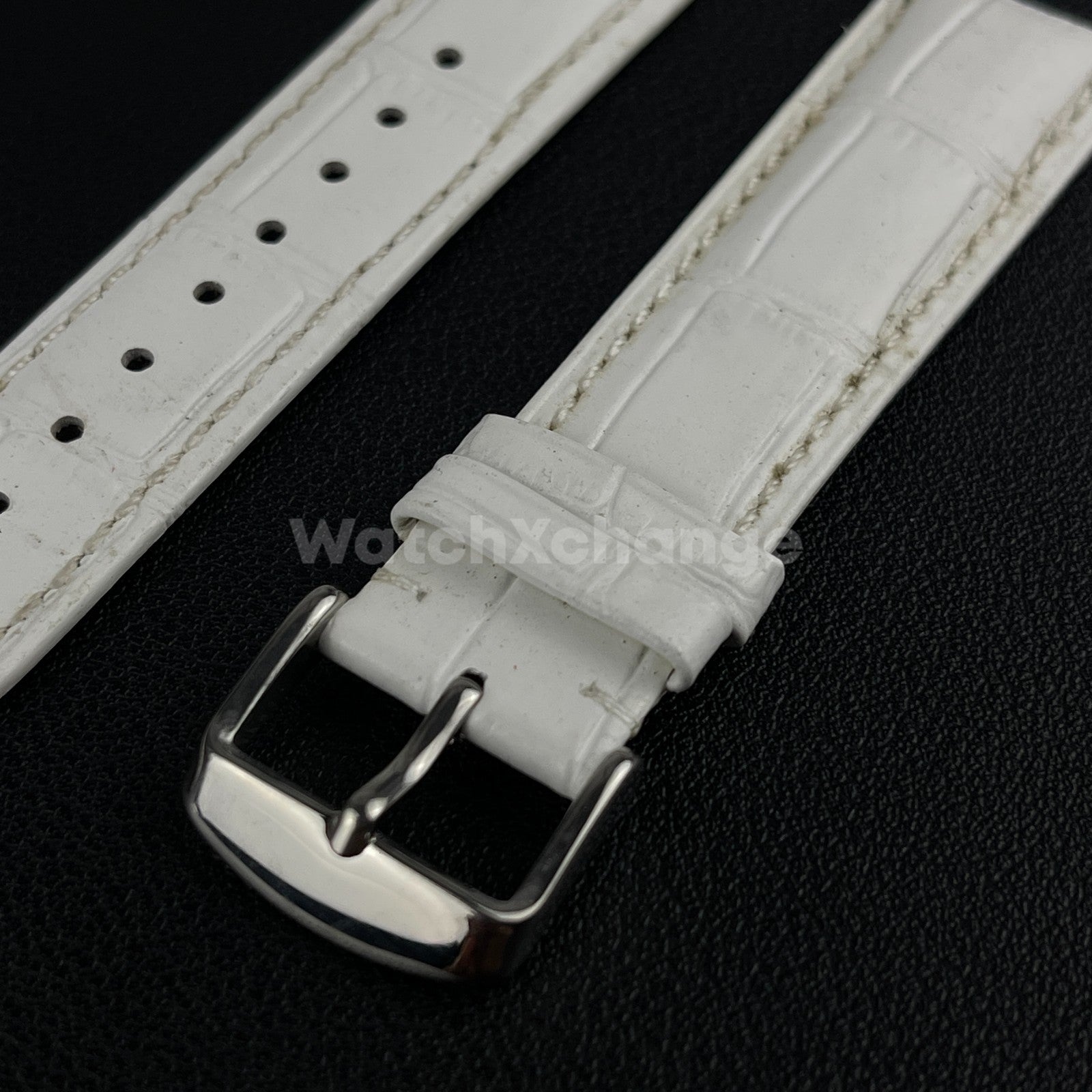 Defective White Genuine Leather Universal Watch Strap Band Alligator Grain 20mm
