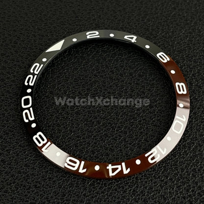34mm Black & Brown Ceramic GMT Bezel Insert For Seiko Rolex Tudor Divers Watch