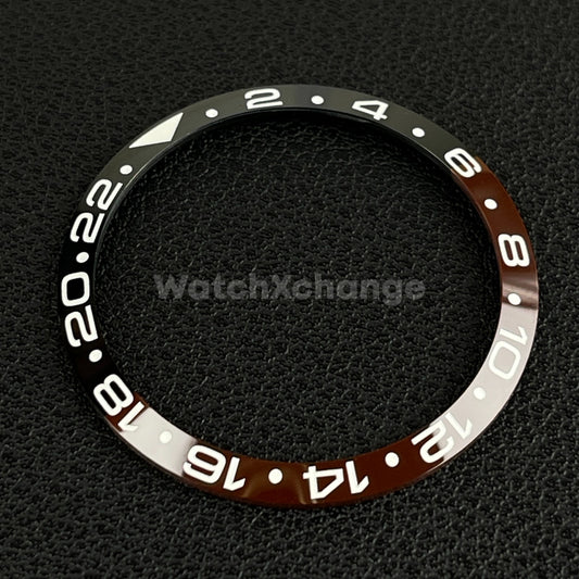 34mm Black & Brown Ceramic GMT Bezel Insert For Seiko Rolex Tudor Divers Watch