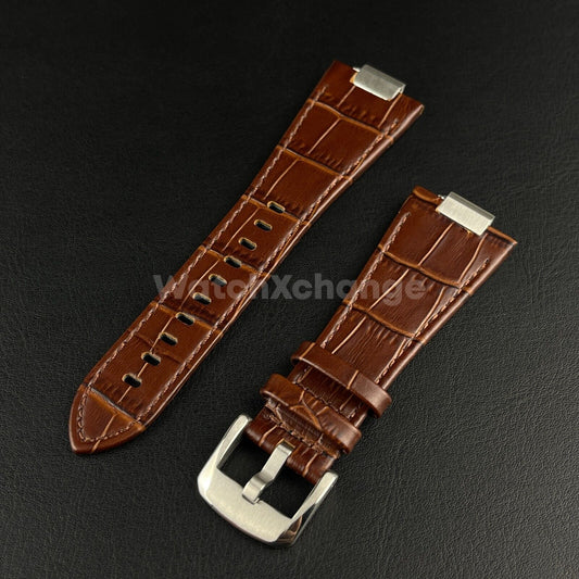 27mm Brown Leather Strap For TISSOT PRX Powermatic 80 Watch Band 40mm