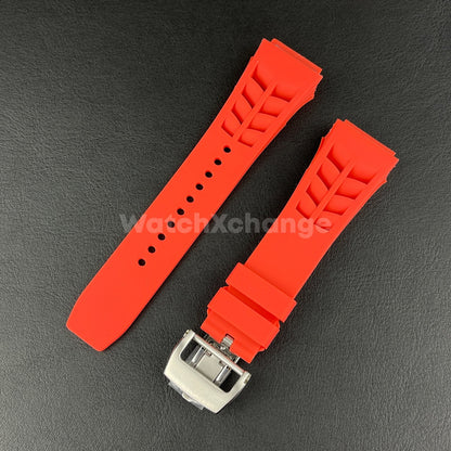 Red 25mm-Spring Bar-Watch Rubber Band Strap For RICHARD MILLE RM011 RM-11