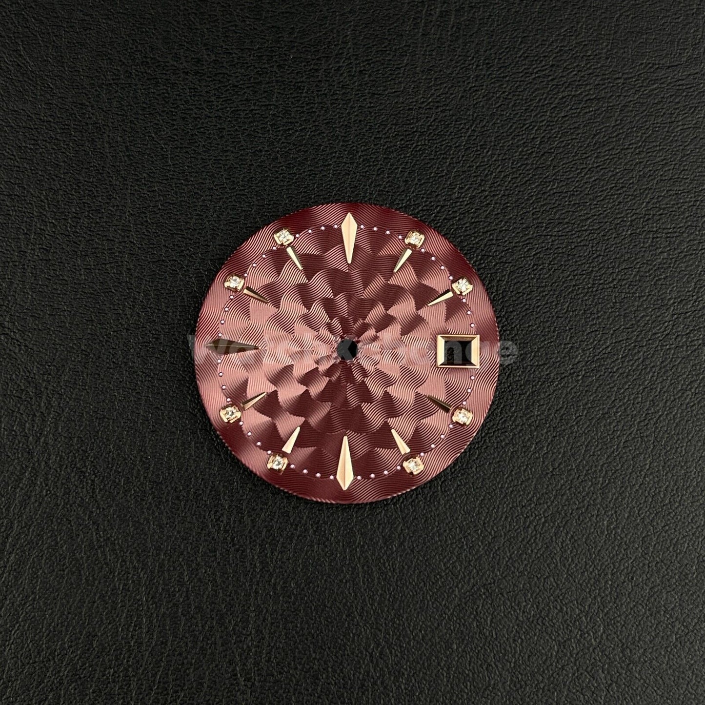 29mm Red Watch Dial Face Radial Pattern Diamond Scale for NH35/36 Movements