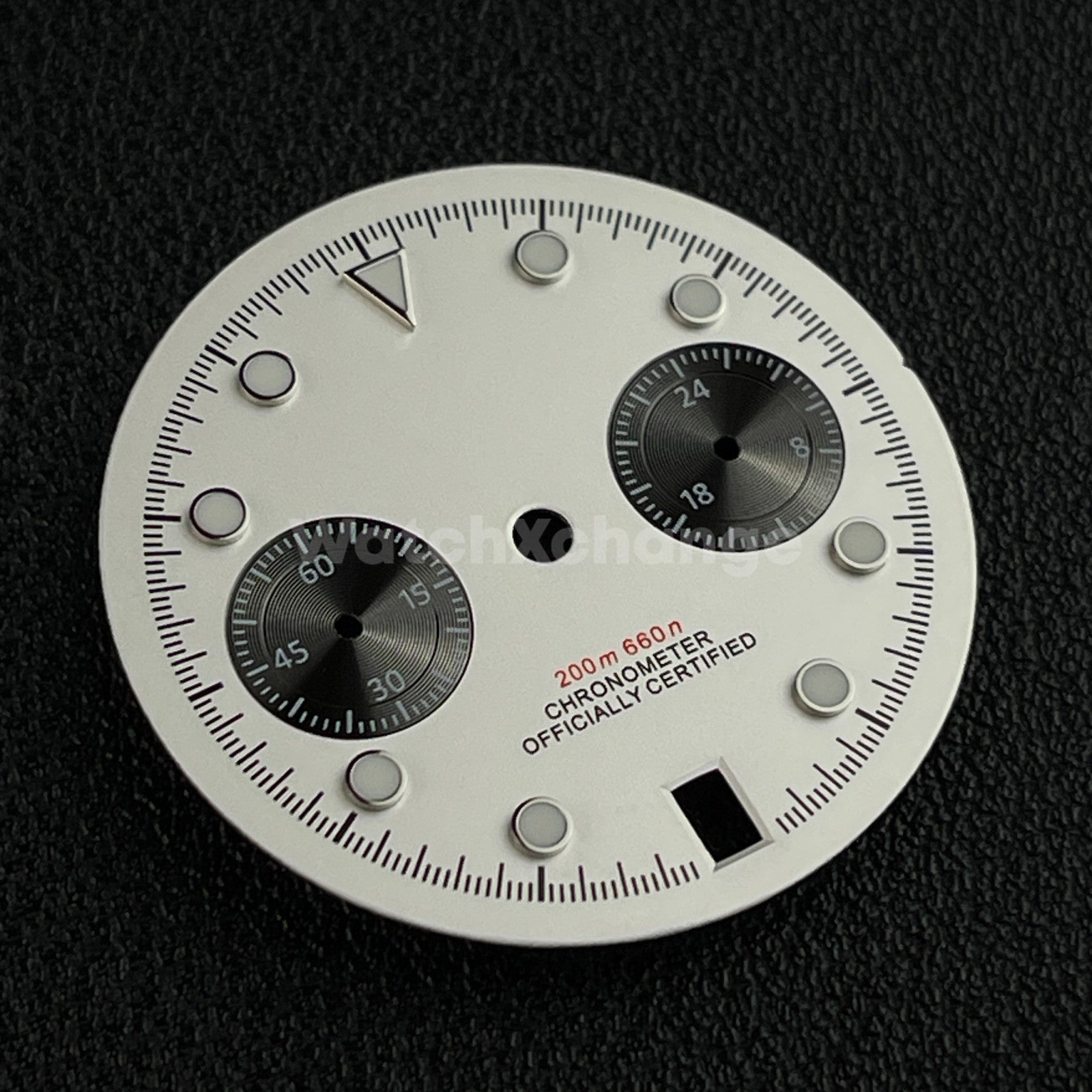 White 30mm Modified Watch Dial Accessory for VK64 Quartz Movement
