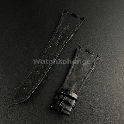 Black High Quality Genuine Leather Watch band Strap 28mm for AP ROYAL OAK