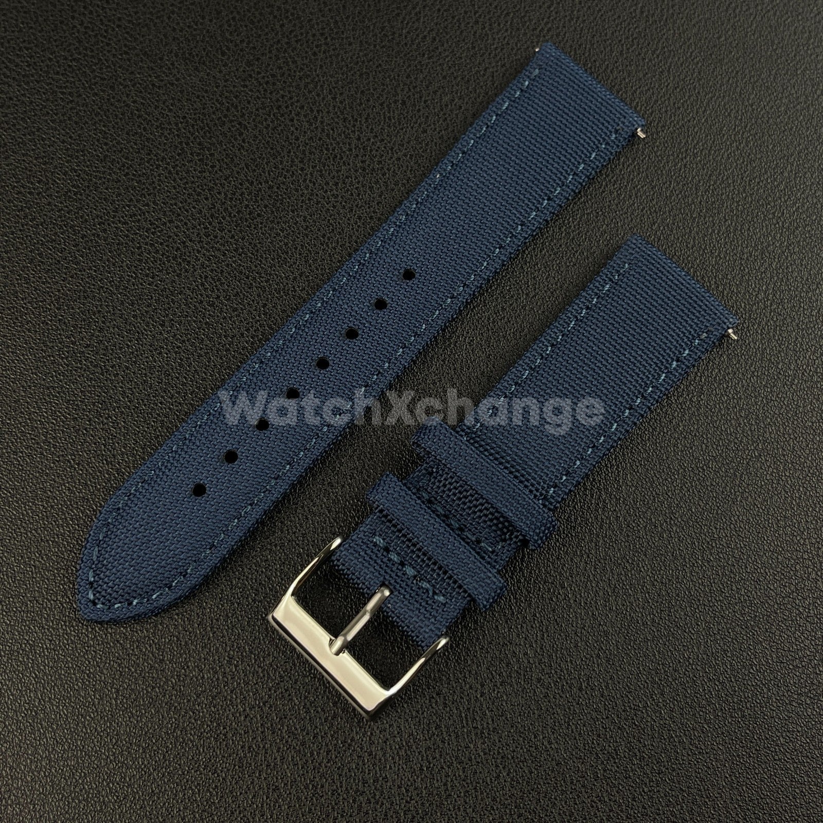 Blue Watch Strap Band Nylon Canvas Sailcloth Quick Release 20mm 22mm 24mm