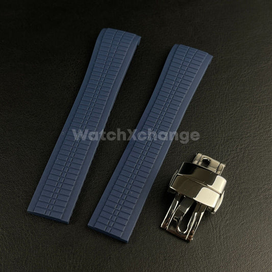 Blue 21mm Silicone Watchband For Patek Philippe Aquanaut Grenade 5164 5167