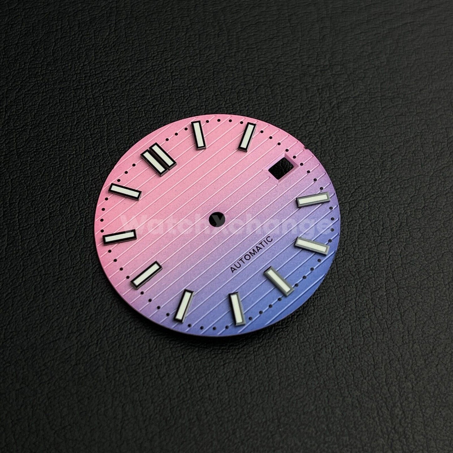 30.5mm Purple Pink Nautilus Style Dial Green Luminous For Seiko NH35 Movement