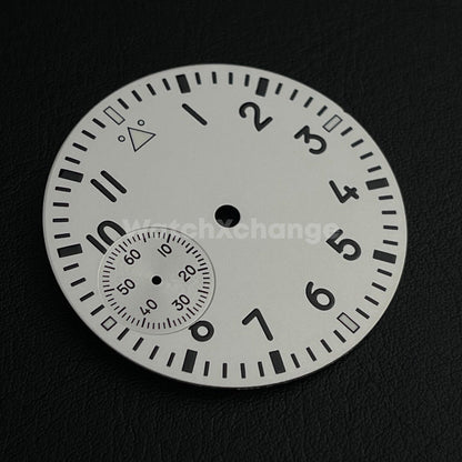 37mm White Watch Dial Green Luminous For ETA6497 Seagull ST3600 Movement Part