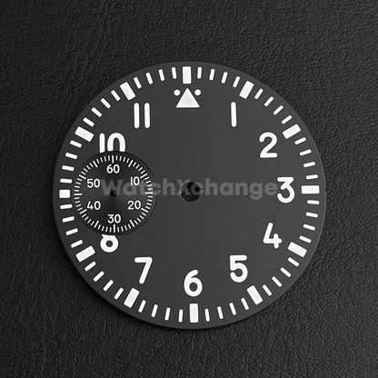 37mm Black Watch Dial Green Luminous For ETA6497 Seagull ST3600 Movement Part