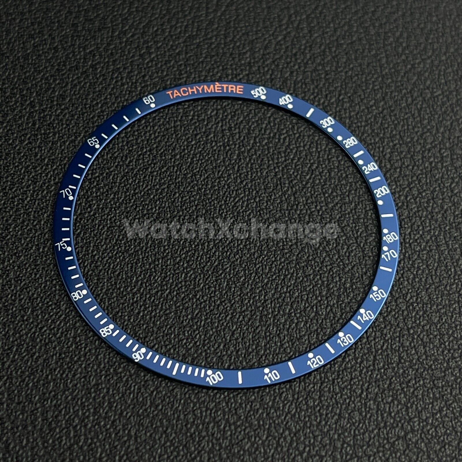 Blue & Silver Flat Aluminium Watch Bezel Insert 38.5mm for VK63 Quartz Watches