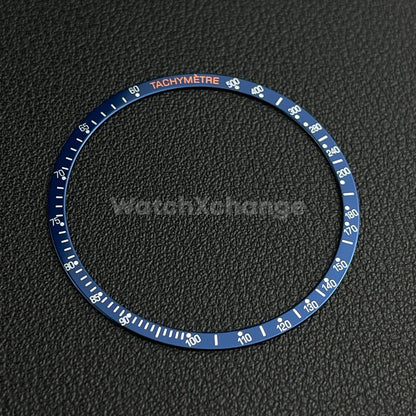 Blue & Silver Flat Aluminium Watch Bezel Insert 38.5mm for VK63 Quartz Watches